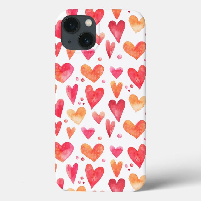 Watercolor HEARTS Case-Mate iPhone Hülle (Rückseite)
