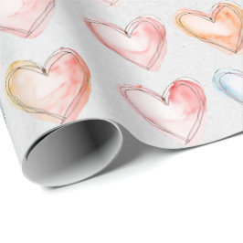 Watercolor Hearvingpapier Geschenkpapier