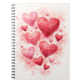 Watercolor-Heft mit Herzen Notizblock