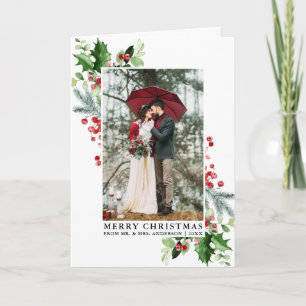 Watercolor Heilige Weihnachtsgrün Hochzeitsfalte Feiertagskarte