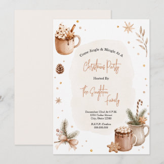 Watercolor-Heiße-Schokolade-Weihnachtsfeier Einladung