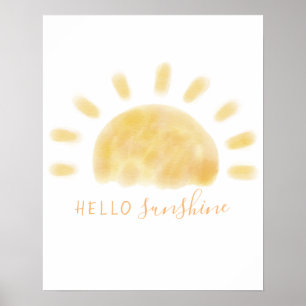 Watercolor "Hello Sunshine" Poster