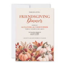 Watercolor Herbst-Kürbis-Friendsgiving-Dinner