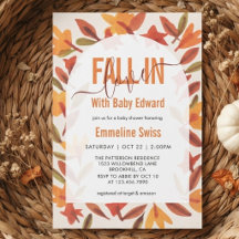 Watercolor Herbstblätter Fall In Love Babyparty