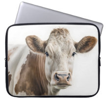 Watercolor Hereford Cow Portrait