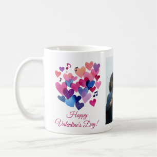 Watercolor-Herz-Melodie Valentinstag Kaffeetasse