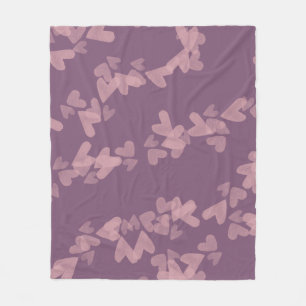 Watercolor-Herzen Schwimmende Stempel Pink Mauve Fleecedecke