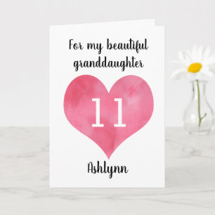 Watercolor Herzlichen Glückwunsch 11. Geburtstagsf Karte