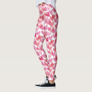 Watercolor Herzmuster Leggings