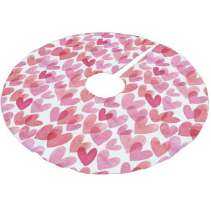 Watercolor Herzmuster Polyester Weihnachtsbaumdecke