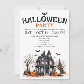 Watercolor-Hexenhaus-Halloween-Party Einladung