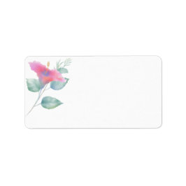Watercolor Hibisken Maui Wedding Address Adressaufkleber