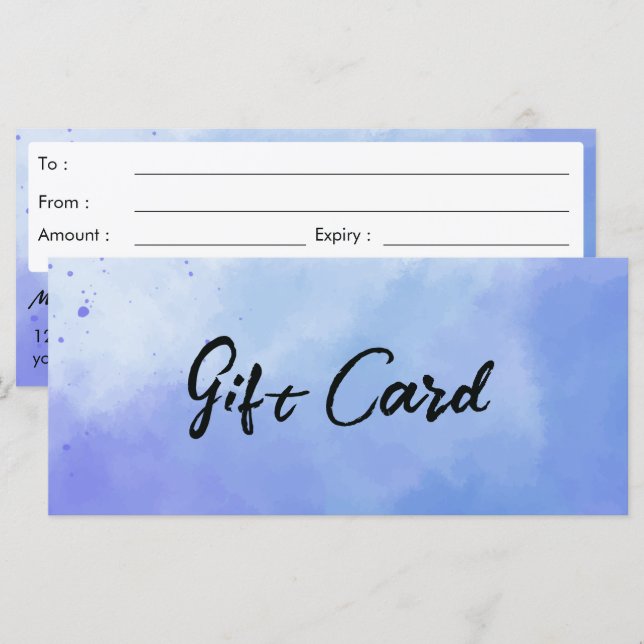 Watercolor-Hintergrund Geschenkgutschein (Vorne/Hinten)