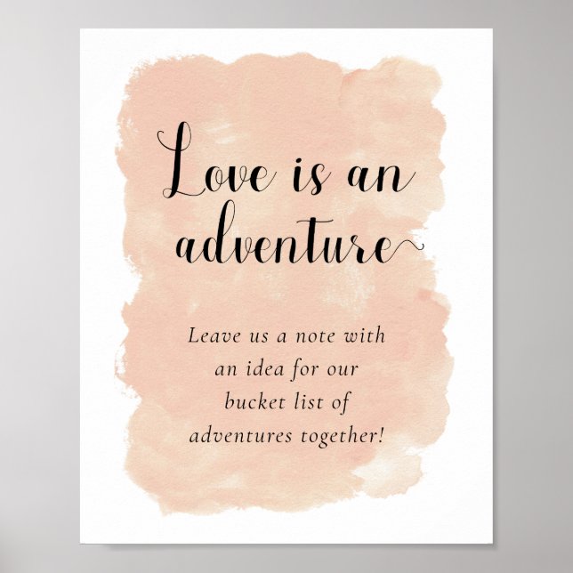 Watercolor-Hochzeitszettel in Rosa Poster (Vorne)