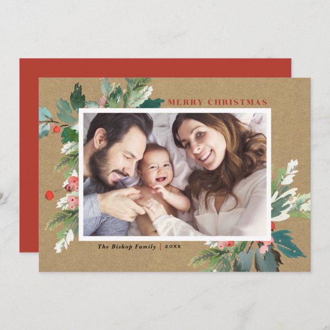 Watercolor Holdings Kraft Paper Christmas Foto