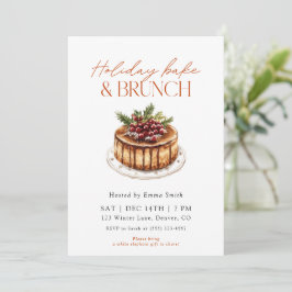 Watercolor Holiday Bake and Brunch Einladung