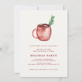 Watercolor Holiday Cocktail Weihnachten Party lade Einladung