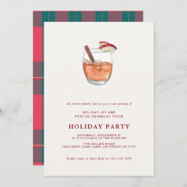 Watercolor Holiday Cocktail Weihnachten Party lade Einladung