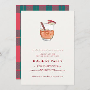 Watercolor Holiday Cocktail Weihnachten Party lade Einladung