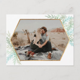 Watercolor Holiday Foto im Winter Branches Postkarte