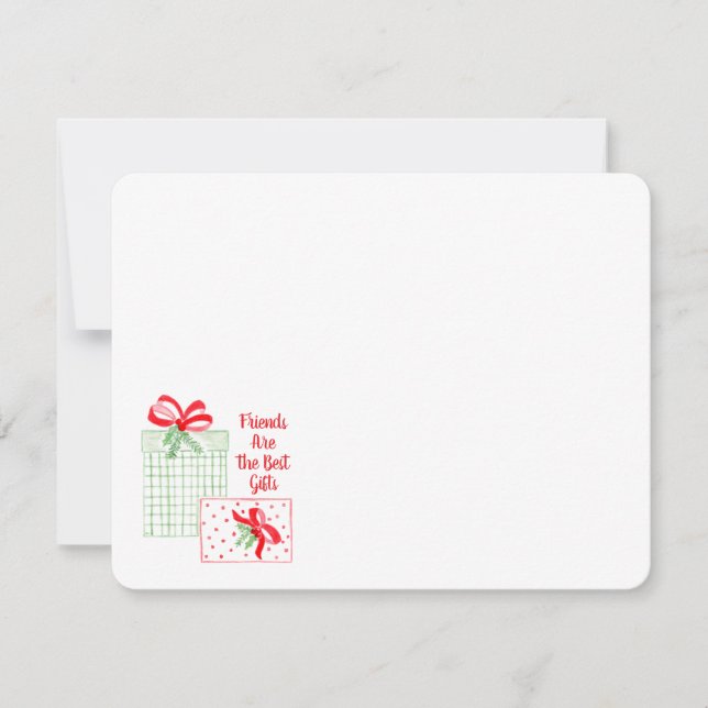 Watercolor Holiday Friends sind die besten Geschen Mitteilungskarte (Vorderseite)