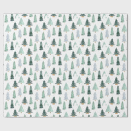 Watercolor Holiday Tree Wrapping Paper  Geschenkpapier