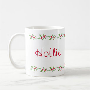 Watercolor Holly Garland Kaffeetasse