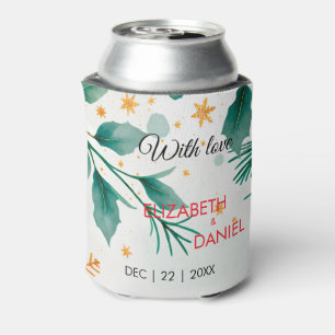 Watercolor Holly Wedding Christmas Elegante Dosenkühler