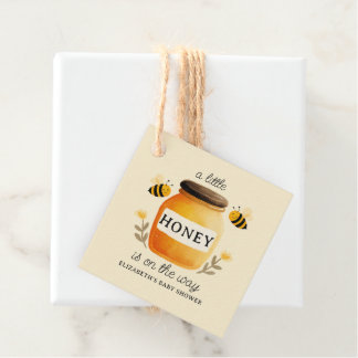 Watercolor Honey & Bees Baby Shower Yellow Geschenkanhänger