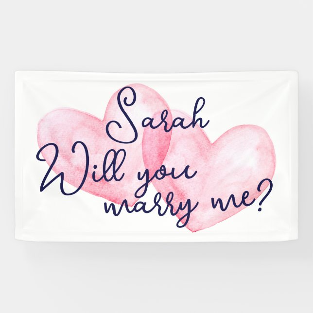 Watercolor Hörer heiraten mich Vorschlag Banner (Horizontal)