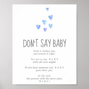 Watercolor Hörer Junge Sage kein Baby-Game-Zeichen Poster