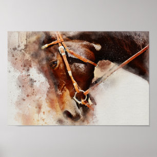 Watercolor Horse Poster