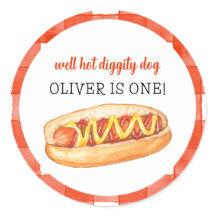 Watercolor Hot Dog 1. Geburtstag