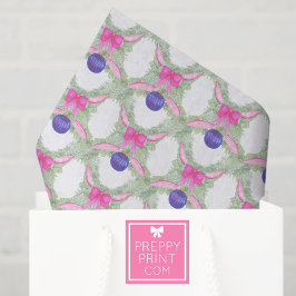 Watercolor Hot Pink Bow Garland Christmas Seidenpapier