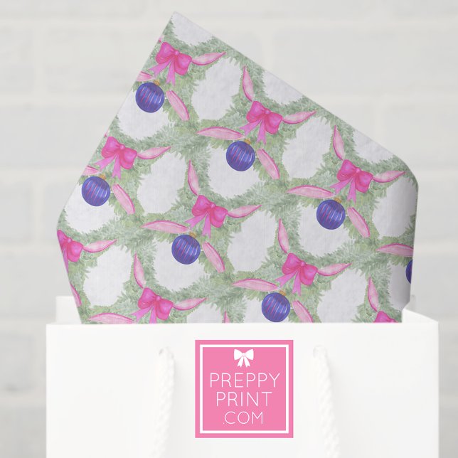 Watercolor Hot Pink Bow Garland Christmas Seidenpapier (Von Creator hochgeladen)