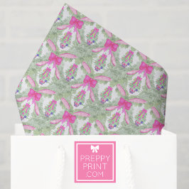 Watercolor Hot Pink Bow Ginger Jar Christmas Seidenpapier