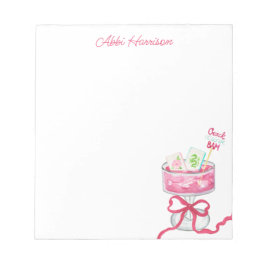 Watercolor Hot Pink Mahjong Cocktails Notizblock