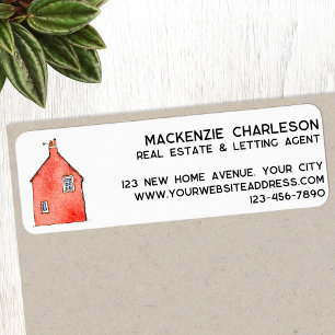 Watercolor House Art Business Rücksendeadresse