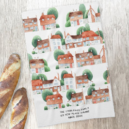 Watercolor House Home Art Personalized New Home Geschirrtuch