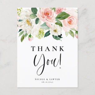 Watercolor Hübsch Garden Blume Hochzeit Vielen Dan Postkarte
