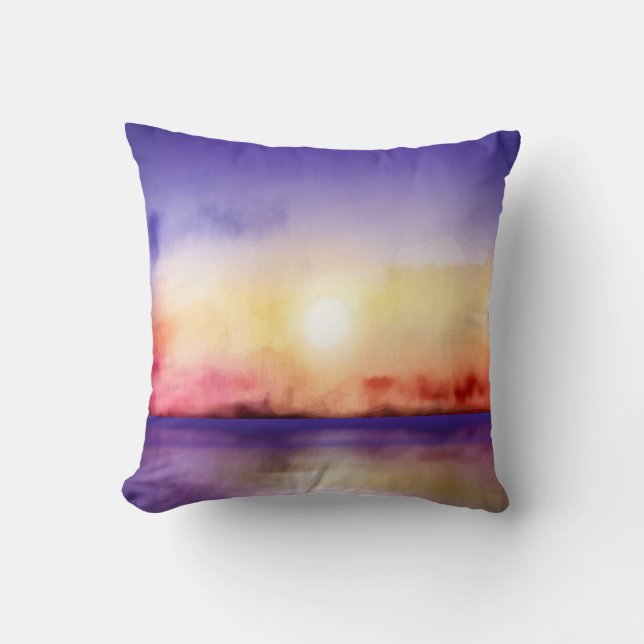 Watercolor-hübscher Sonnenuntergang alle Wahlen Kissen (Vorderseite)