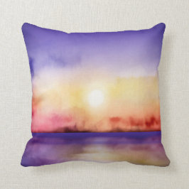 Watercolor-hübscher Sonnenuntergang alle Wahlen Kissen