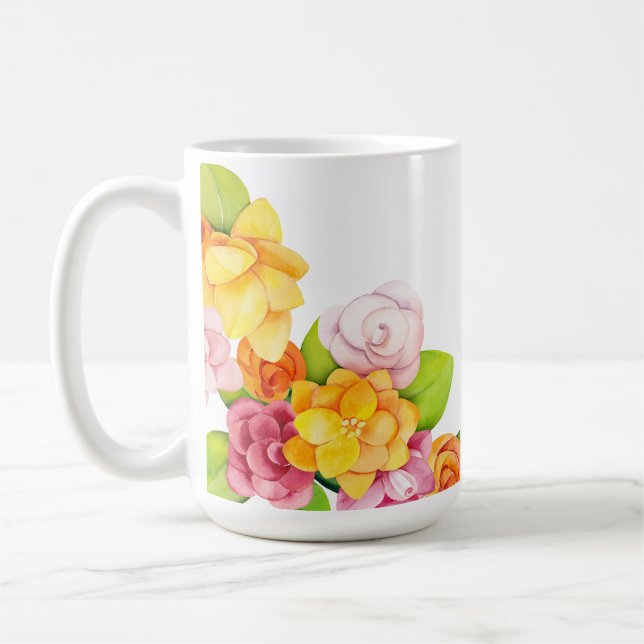 Watercolor hübsches helles Blumen(1) Tasse (Links)