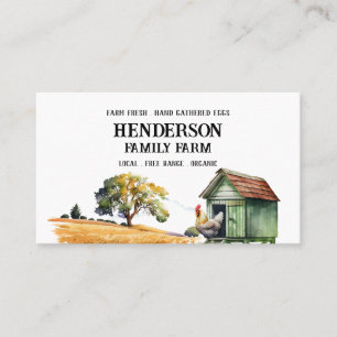 Watercolor-Hühnerfarm-Standardkarte Visitenkarte