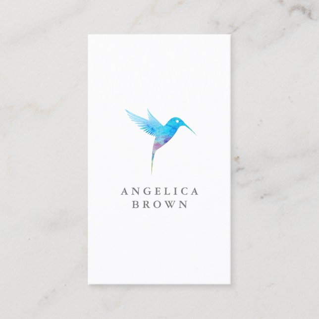 Watercolor Humming Bird Business Card Visitenkarte (Vorderseite)