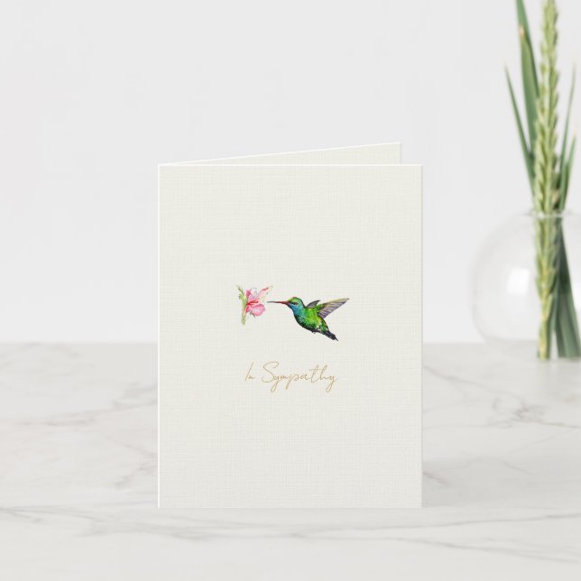 Watercolor Humming bird Sympathy card Dankeskarte (Vorderseite)