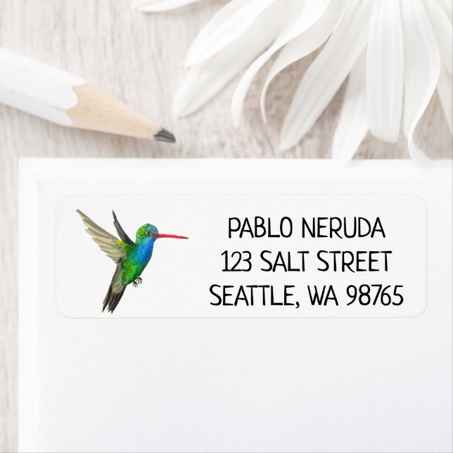 Watercolor Hummingbird CUSTOM Mailadresse (Insitu)