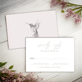 Watercolor Hummingbird Wedding RSVP Response Card Karte