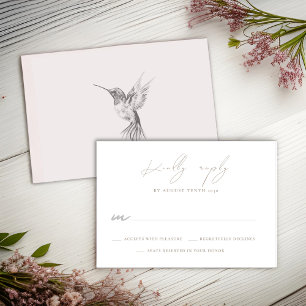 Watercolor Hummingbird Wedding RSVP Response Card Karte