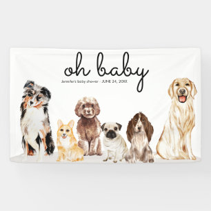 Watercolor-Hund Oh Baby Shower Party Banner